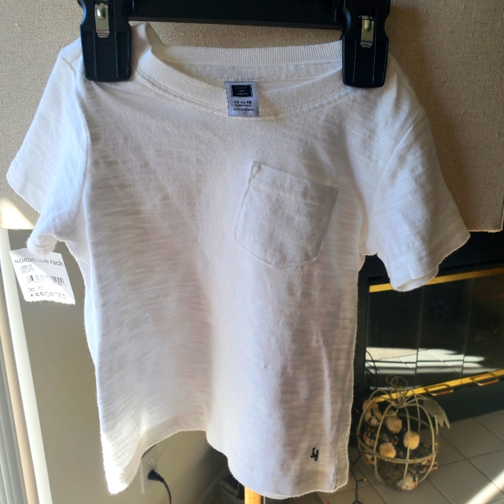 Janie and Jack boys white t-shirt with pocket